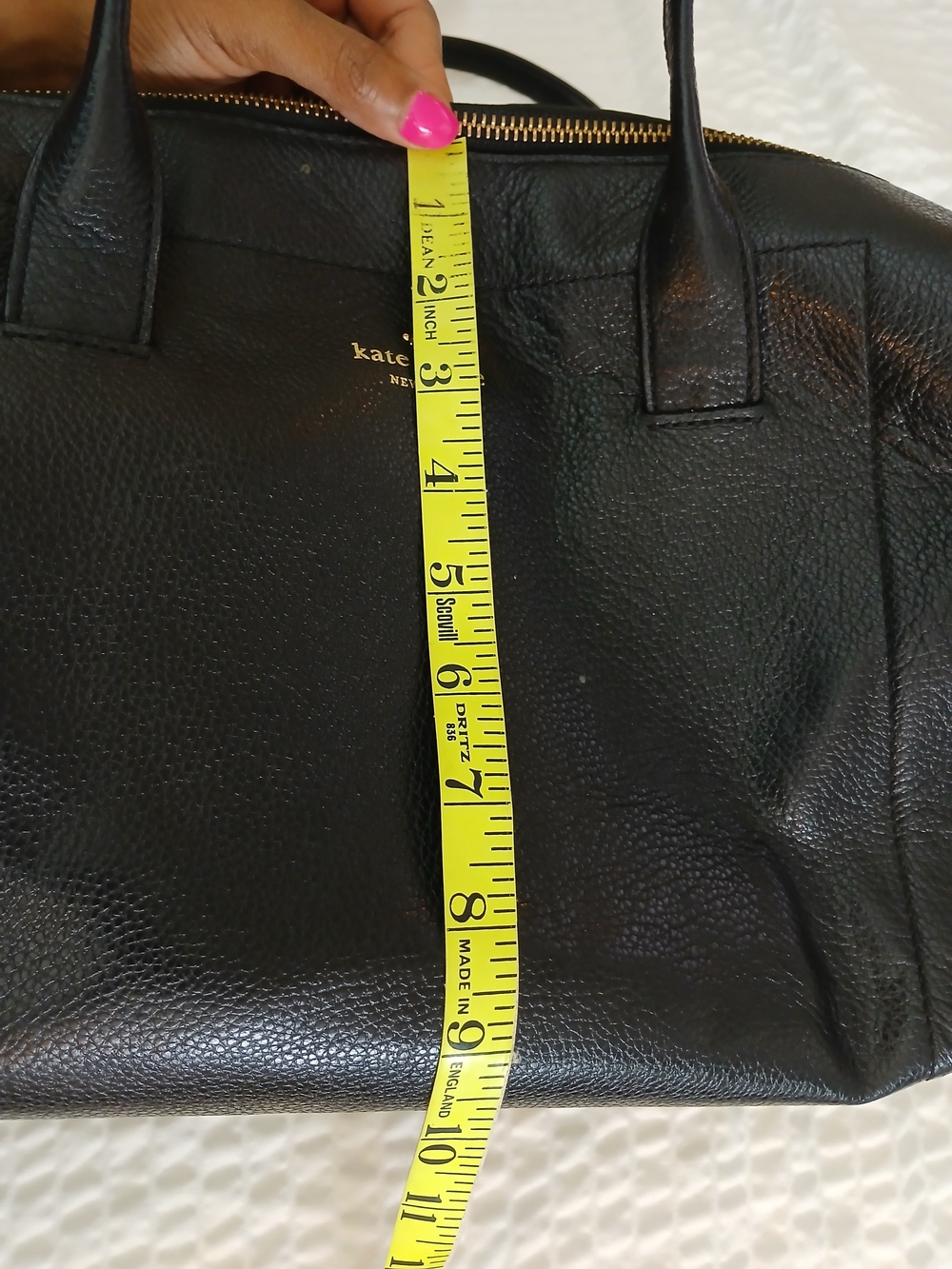 Kate Spade Black Pebbled Leather Satchel with Gold Hardware - Picture 16 of 16